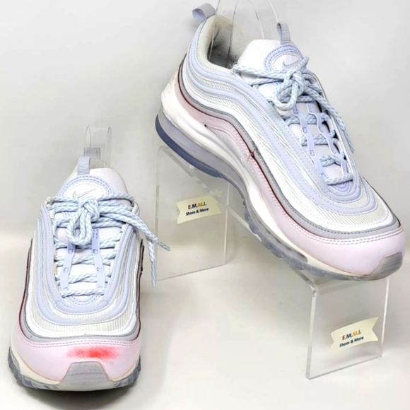 Nike Air Max 97 DIY Flare White Grey Pink Shoes CW5567-100 Mens Size 8 Pre-owned